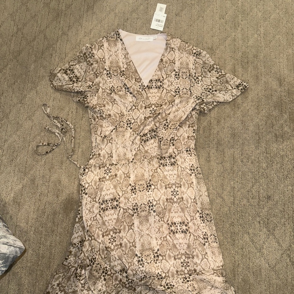 Snake Print Wrap Dress